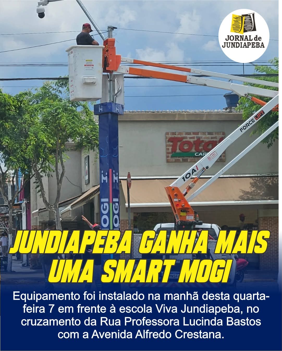 Instalação de totem Smart Mogi em Jundiapeba